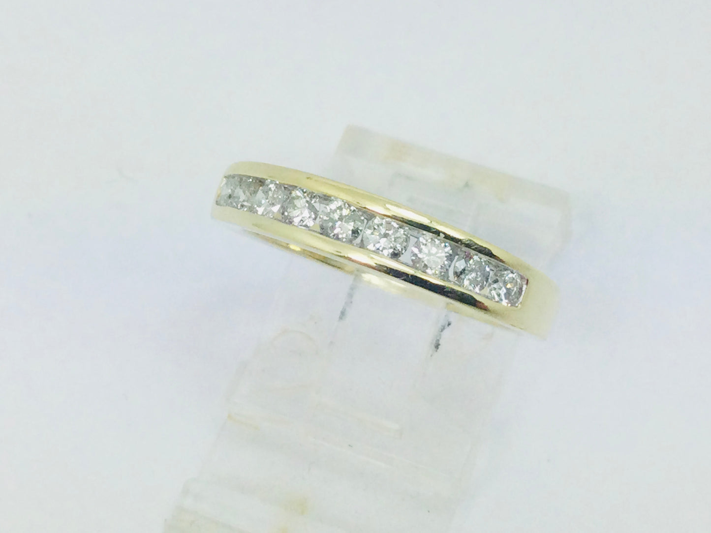 14k Yellow Gold Round Cut 45pt Diamond Channel Set Ring