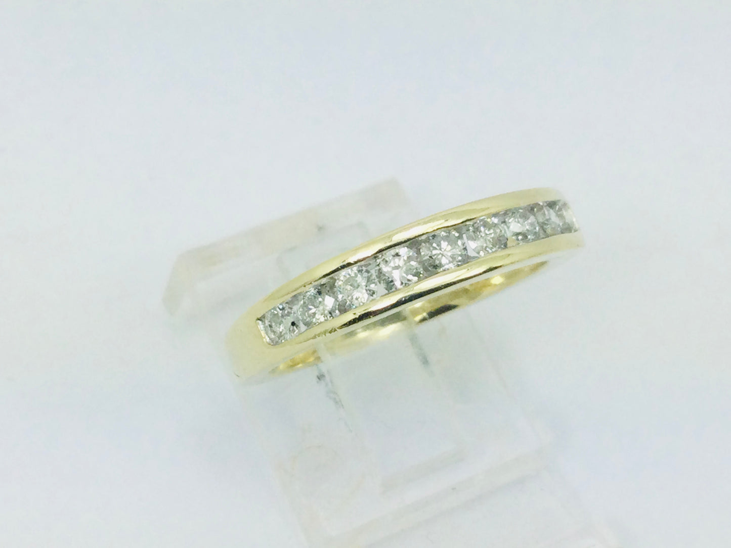 14k Yellow Gold Round Cut 45pt Diamond Channel Set Ring