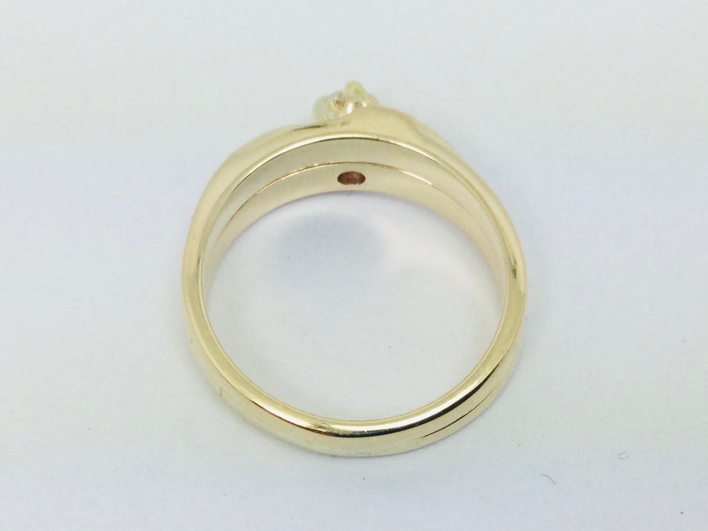 14k Yellow Gold 20pt Round Cut Diamond Solitaire with Accent Ring