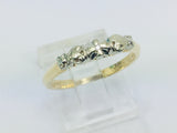 14k Yellow Gold Round Cut Diamond Heart Ring