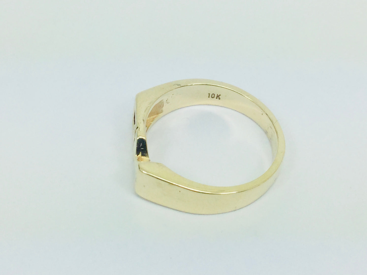 10k Yellow Gold Letter 'GM' Initial Identification Ring