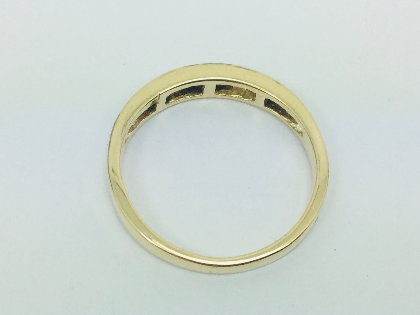 14k Yellow Gold Round Cut 30pt Channel Set Diamond Ring