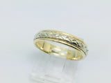 14k Yellow & White Gold Zig Zag Band Ring