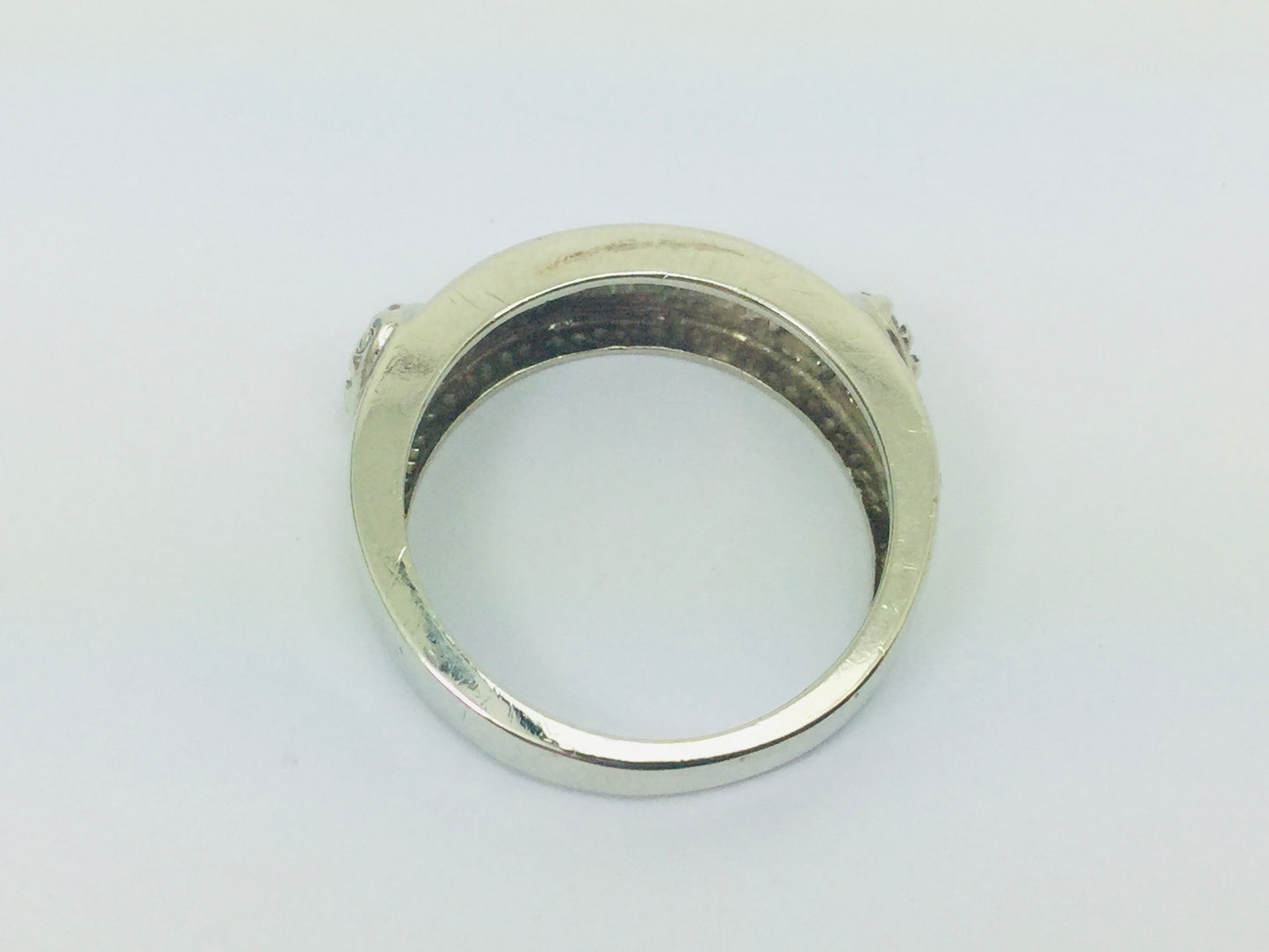 10k White Gold 'Love' 12pt Diamond Heart Ring