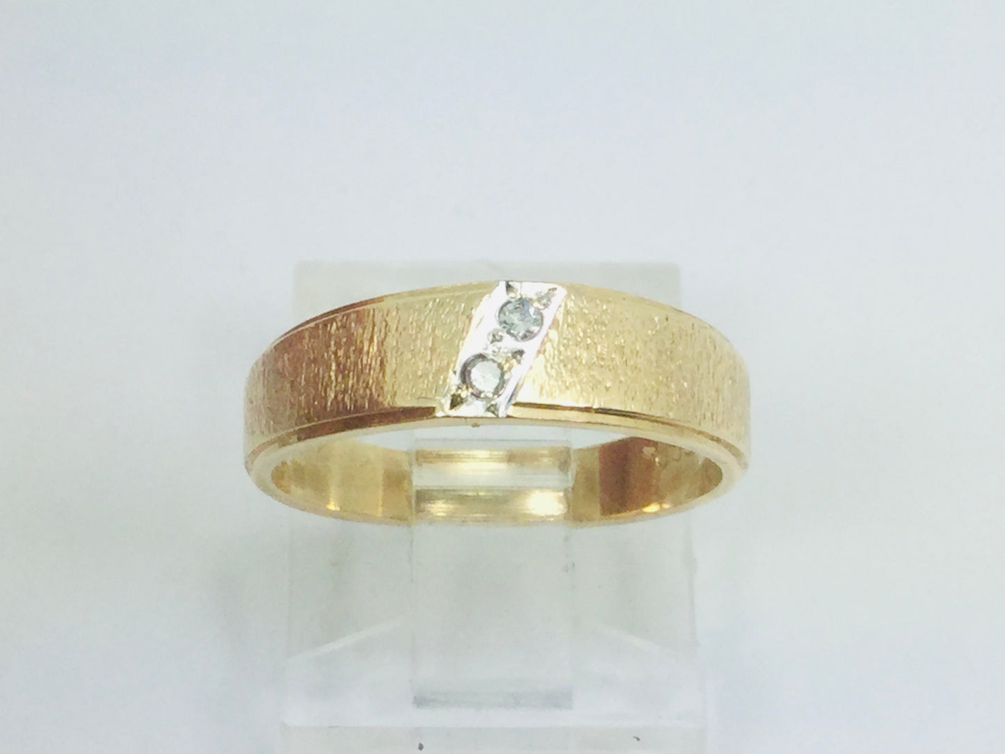 10k Yellow Gold Round Cut 3pt Diamond Row Set Band Ring