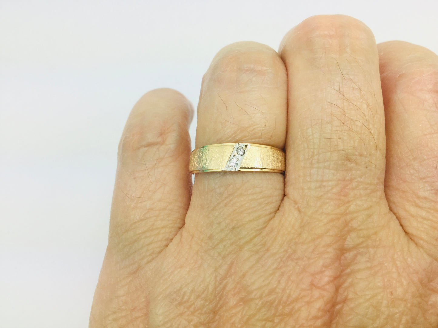10k Yellow Gold Round Cut 3pt Diamond Row Set Band Ring