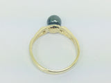 10k Yellow Gold Polished Round Hematite Ring