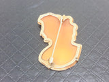 10k Gold Cameo Carved Brooch Pin