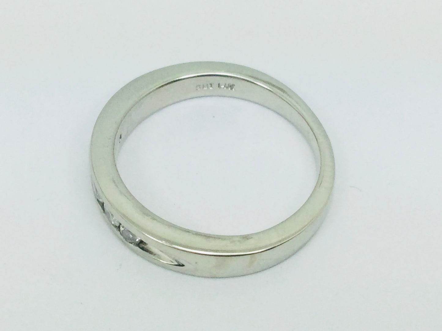 14k White Gold Round Cut 20pt Channel Set Diamond Band Ring