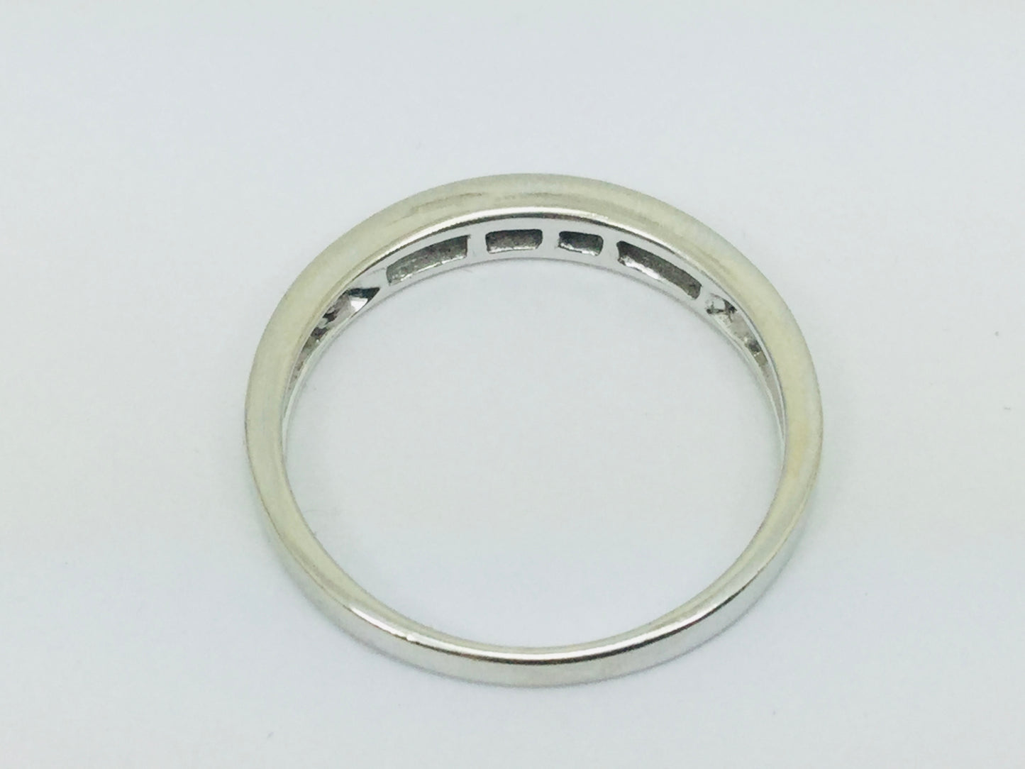 14k White Gold Baguette Cut 18pt Channel Set Diamond Band Ring