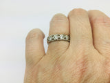 14k White Gold Round Cut 14pt Diamond Celtic Design Band Ring