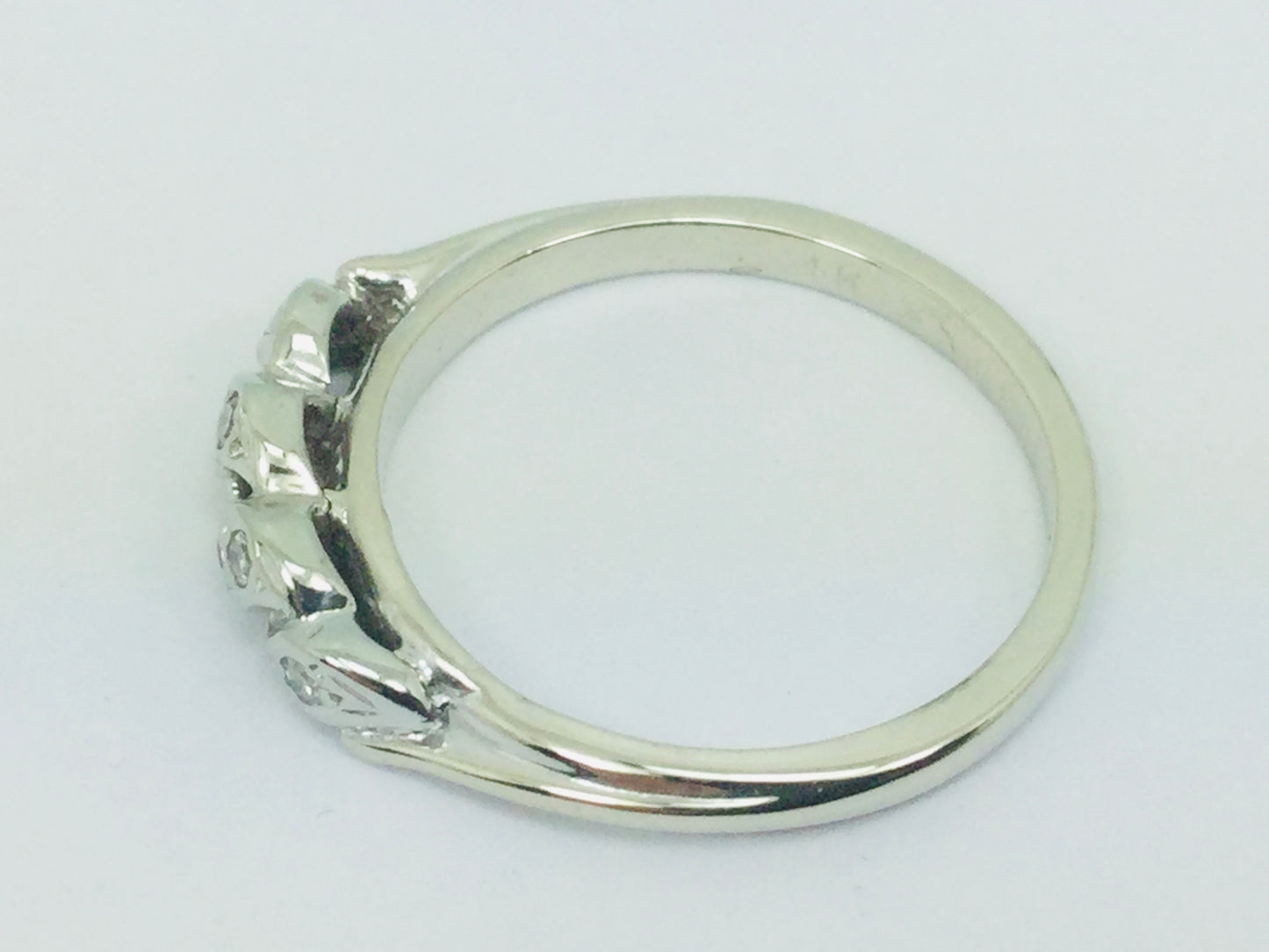 14k White Gold Round Cut 6pt Diamond Bridal Knot Ring