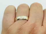 10k Yellow and White Gold Diamond Cut Band Ring