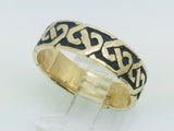 10k Yellow Gold 6.35mm Custom Celtic Pattern Band Ring