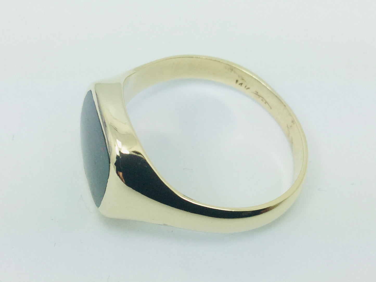 14k Yellow Gold Square Cut Bloodstone Ring