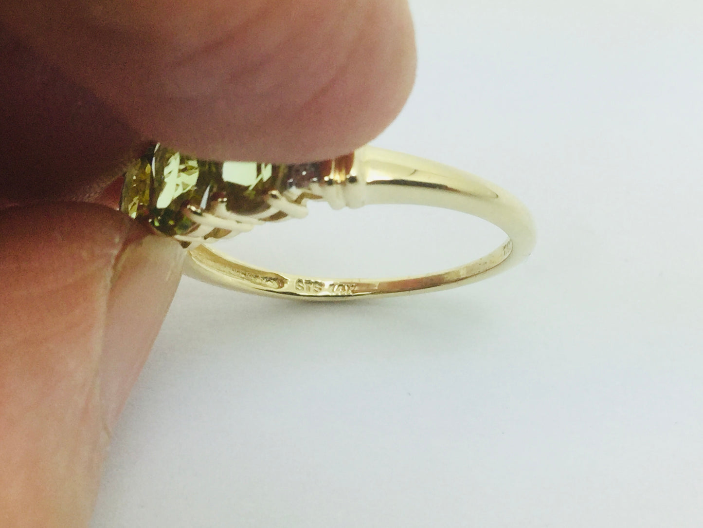 14k Yellow Gold Oval Cut 1.3ct Peridot August Birthstone & 2pt Diamond Halo Ring