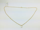 14k Yellow Gold Round Cut 0.25ct Diamond Solitaire Necklace
