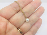 10k Yellow Gold Genuine Pearl June Birthstone Necklace