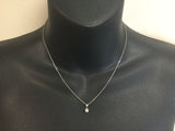14k White Gold Round Cut 0.3ct Diamond Solitaire Necklace