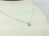 14k Yellow and White Gold Round Cut 6pt Diamond Solitaire Necklace