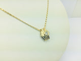 14k Yellow Gold Round Cut 10pt Diamond Solitaire Necklace