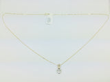 10k Yellow and White Gold Round Cut 8pt Diamond Heart Necklace