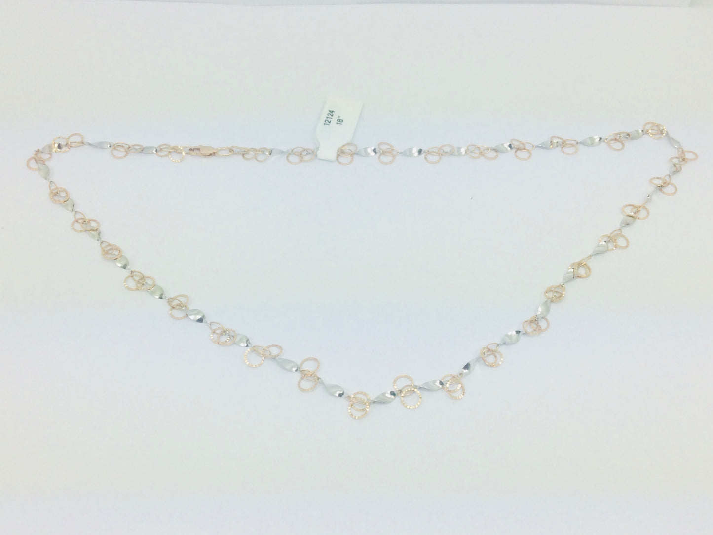 14k Rose and White Gold Chain Necklace