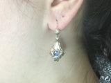 12k Yellow Gold Oval Cut 33pt Blue Topaz December Birthstone & Cubic Zirconia (CZ) Earrings