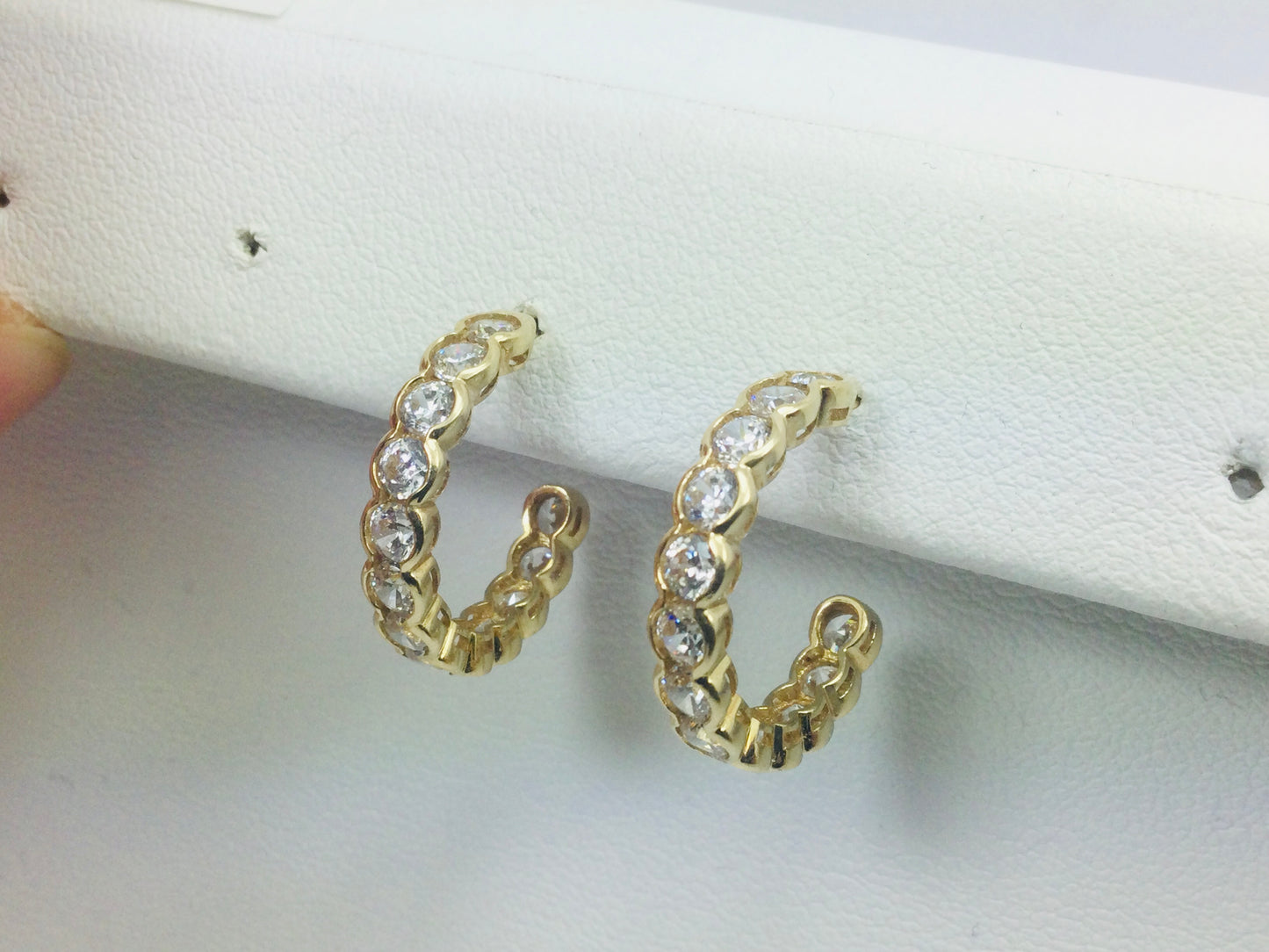 14k Yellow Gold Round Cut Cubic Zirconia (CZ) Earrings