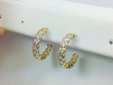 14k Yellow Gold Round Cut Cubic Zirconia (CZ) Earrings