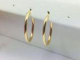 18k Yellow Gold Oval Hoop Earrings