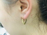 14k Yellow Gold Pointed Hoop Earrings