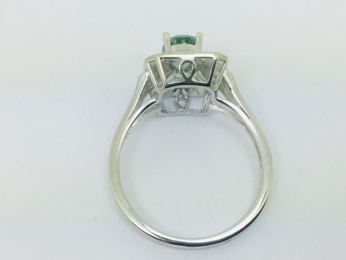 10k White Gold Oval Cut 0.75ct Rainbow Topaz & Diamond Accent Ring