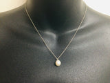 10k White Gold Genuine Pearl June Birthstone Necklace