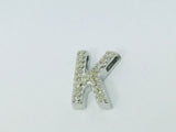 10k White Gold Round Cut 10pt Diamond Initial 'K' Pendent