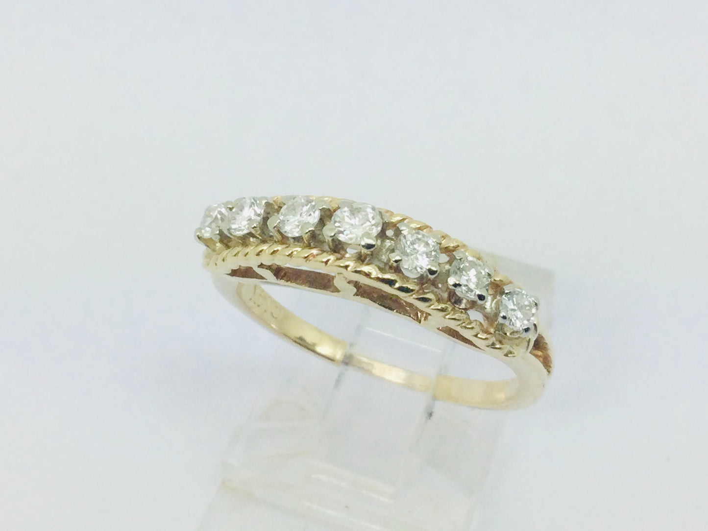 14k Yellow Gold 42pt Round Cut Diamond Row Set Ring