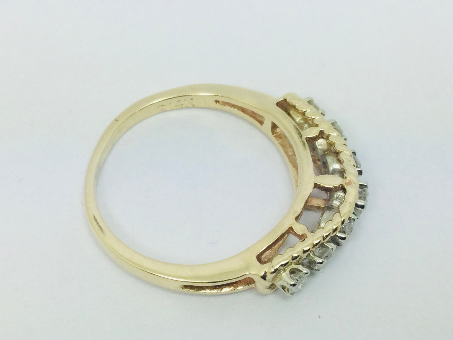 14k Yellow Gold 42pt Round Cut Diamond Row Set Ring