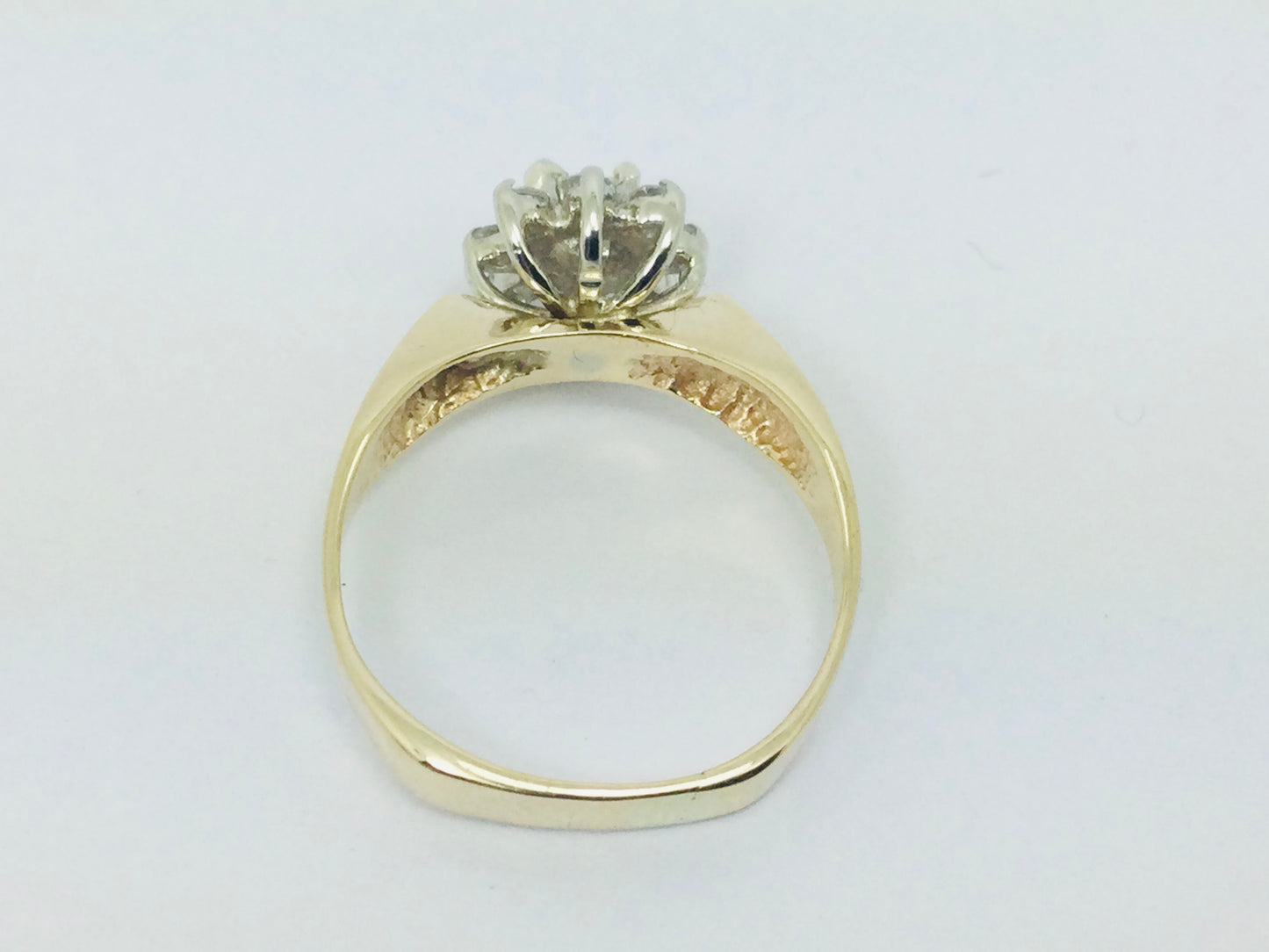 14k Yellow Gold 38pt Round Cut Diamond Cluster Halo Ring