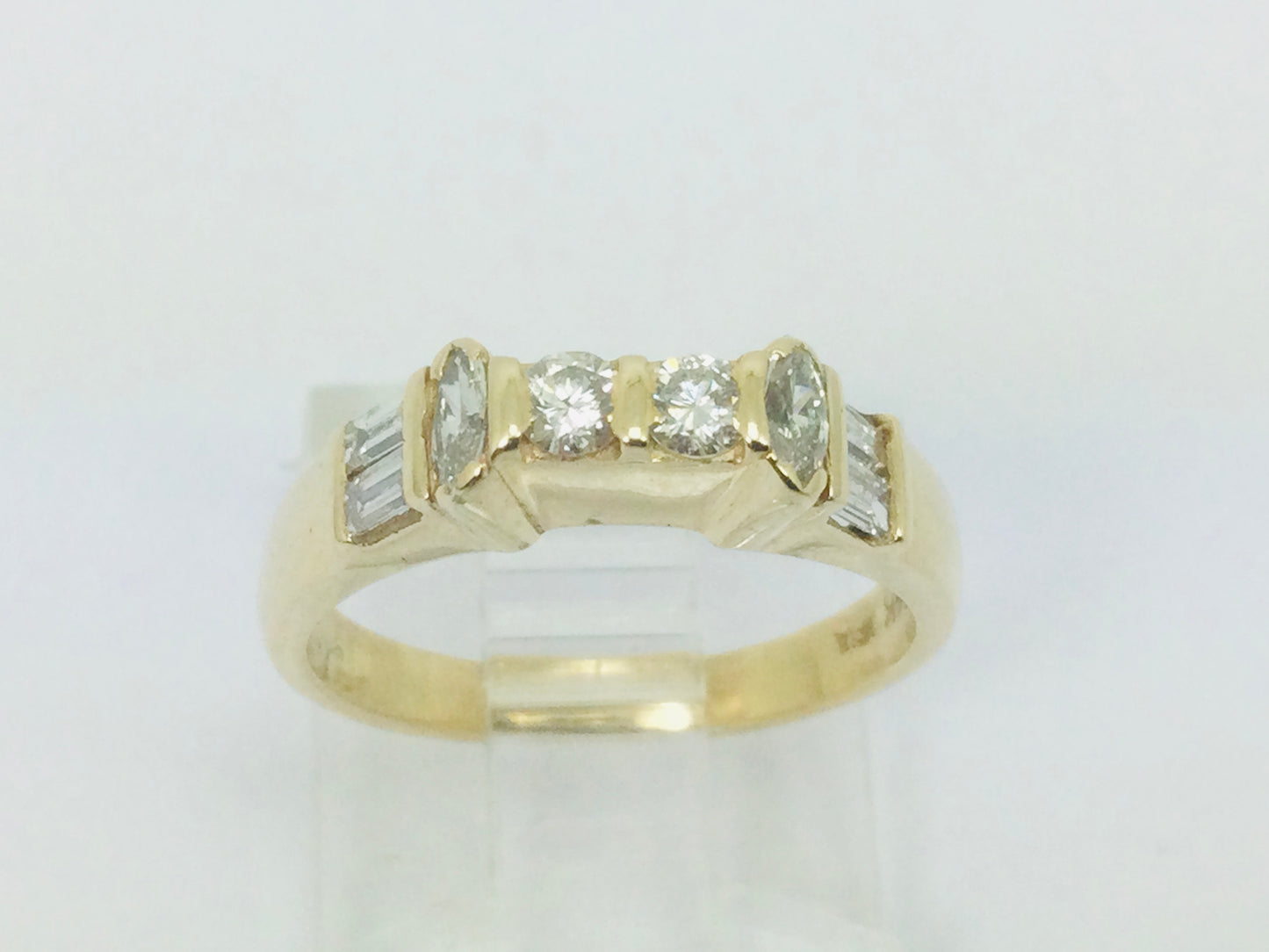 14k Yellow Gold 46pt Round Cut Diamond Wedding Band Ring