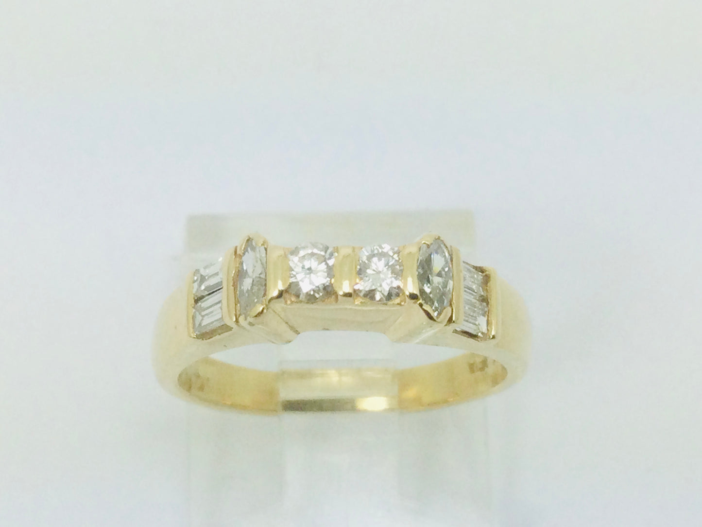 14k Yellow Gold 46pt Round Cut Diamond Wedding Band Ring