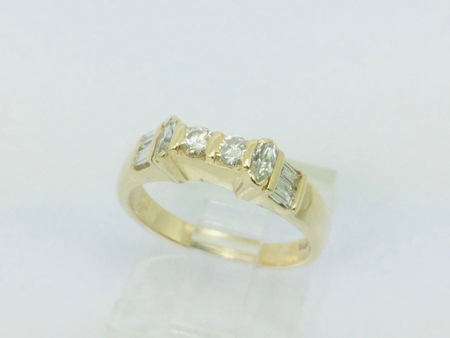 14k Yellow Gold 46pt Round Cut Diamond Wedding Band Ring