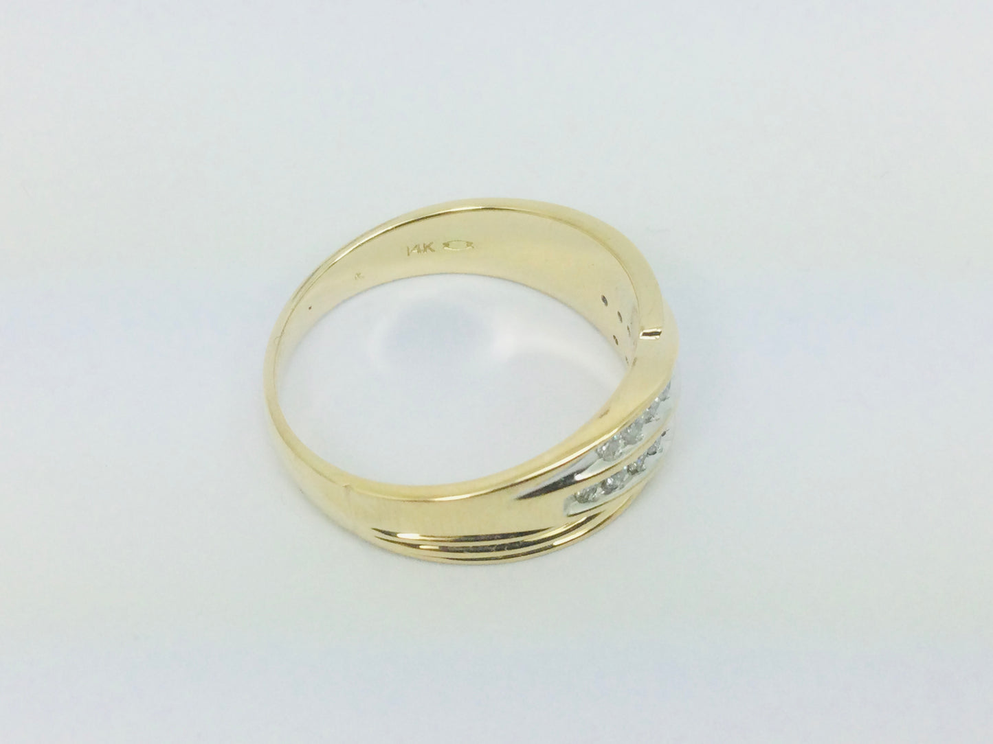 14k Yellow Gold Round Cut 0.5c0t Diamond Row Set Ring