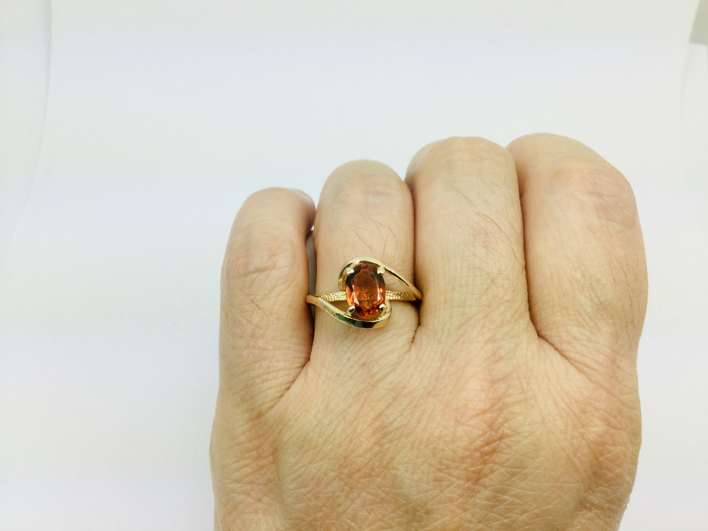14k Yellow Gold Oval Cut Citrine November Birthstone Ring