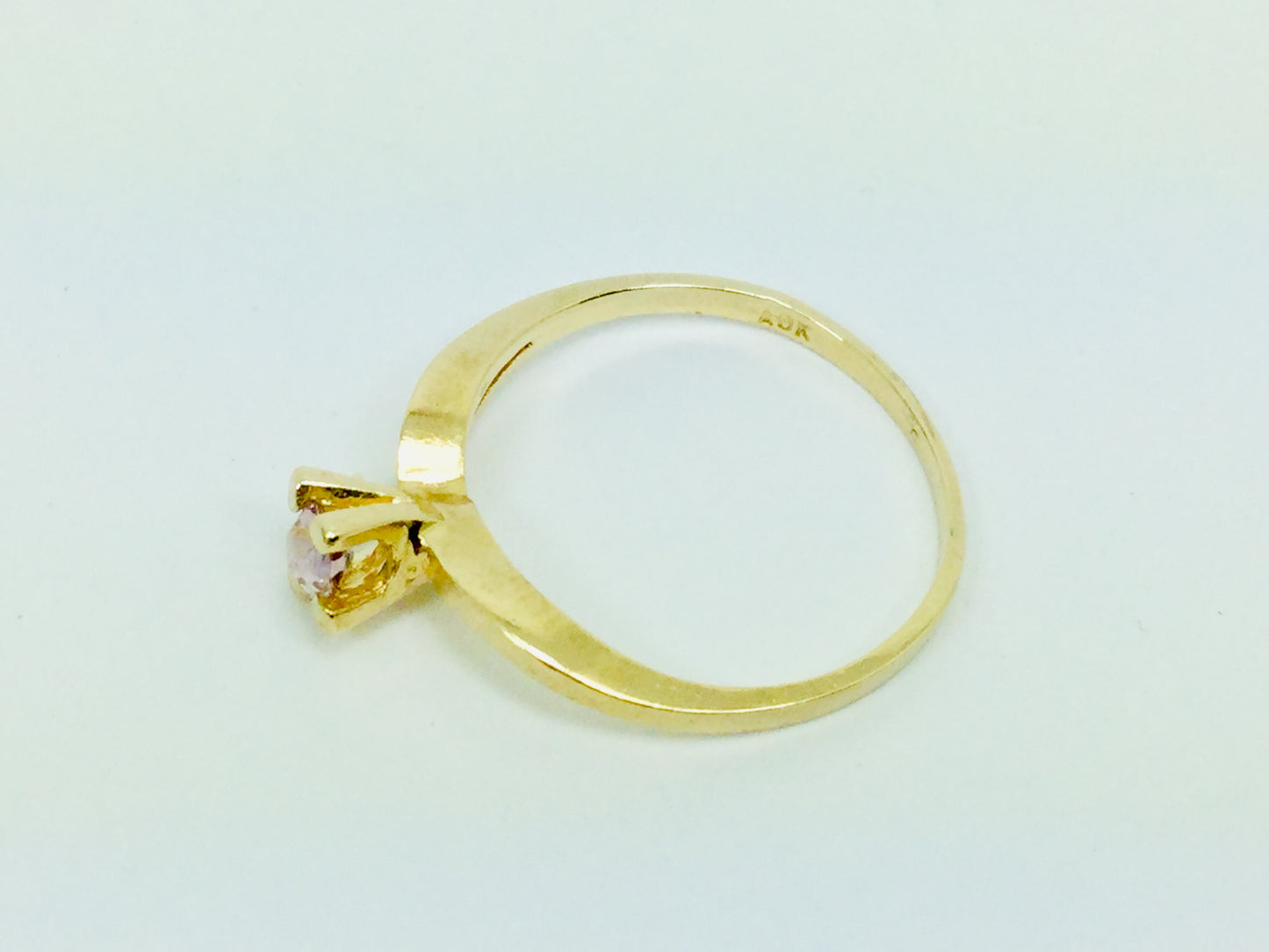 10k Yellow Gold Round Cut Rose Quartz October Birthstone Ring