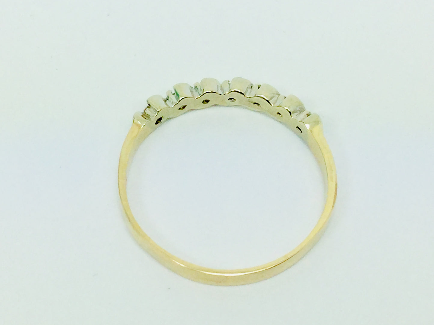 10k Yellow Gold Round Cut 0.14ct Diamond Engagement Ring and Wedding Band