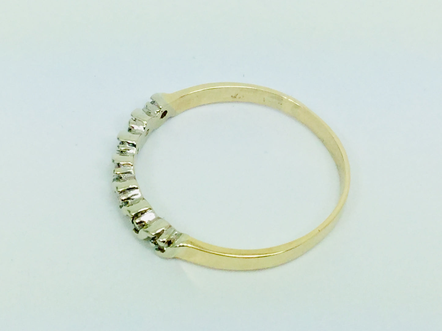 10k Yellow Gold Round Cut 0.14ct Diamond Engagement Ring and Wedding Band