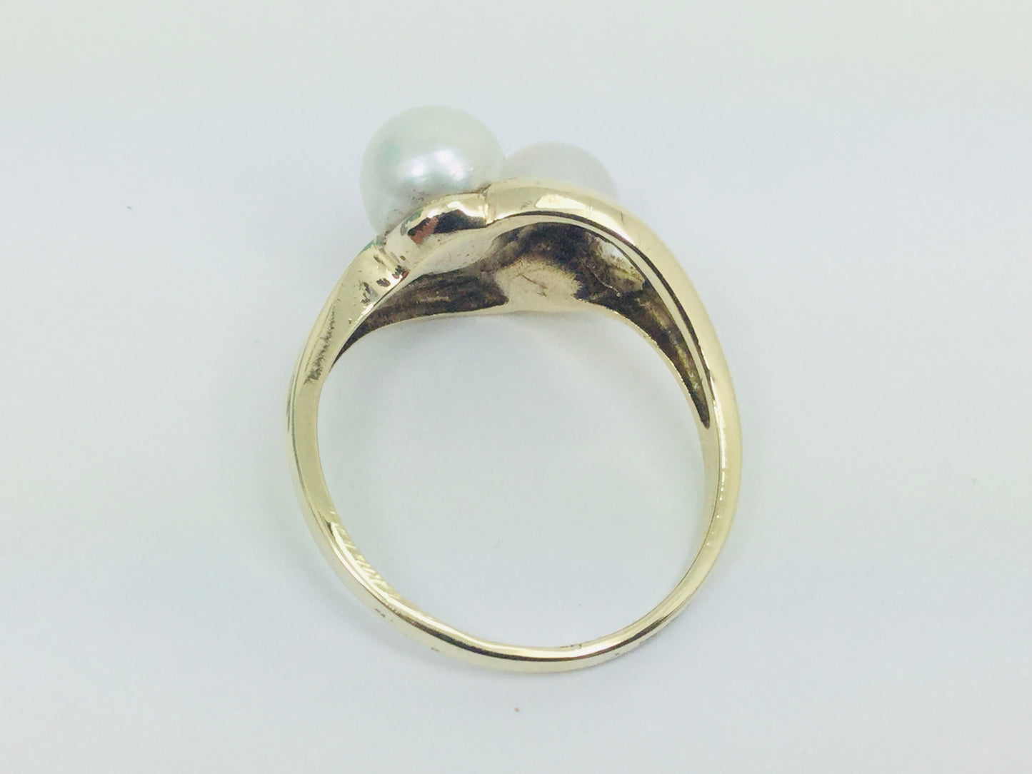 10k Yellow Gold Genuine Pearl June Birthstone Cocktail Ring