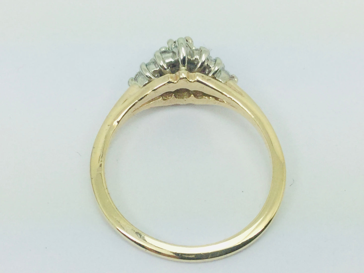 14k Yellow and White Gold Round Cut 10pt Genuine Ruby July Birthstone & 25pt Diamond Cluster Ring