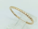 14k Rose Gold Geometric Design 1.6mm Stackable Band Rings