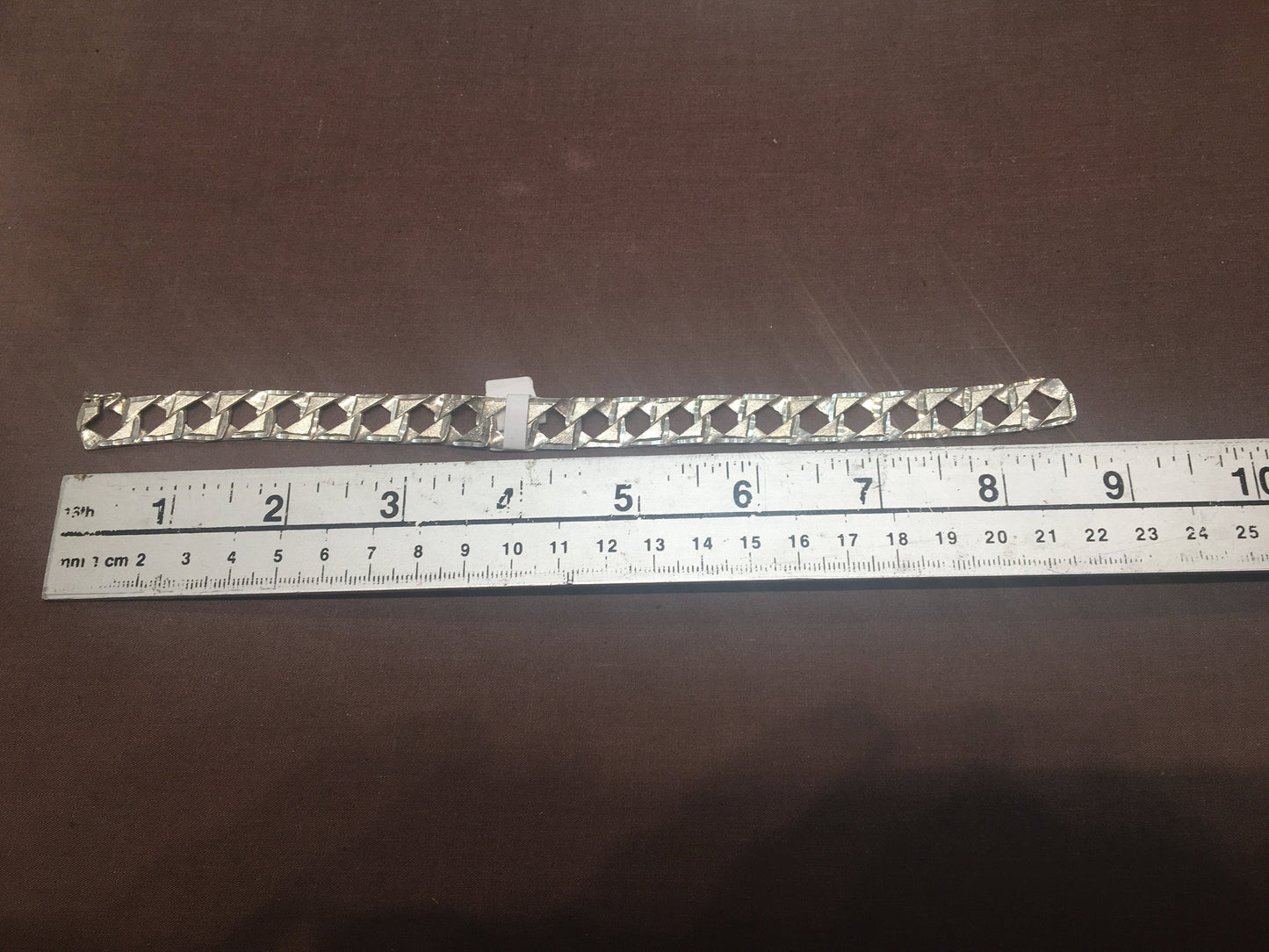 Silver Diamond Cut Link Bracelet